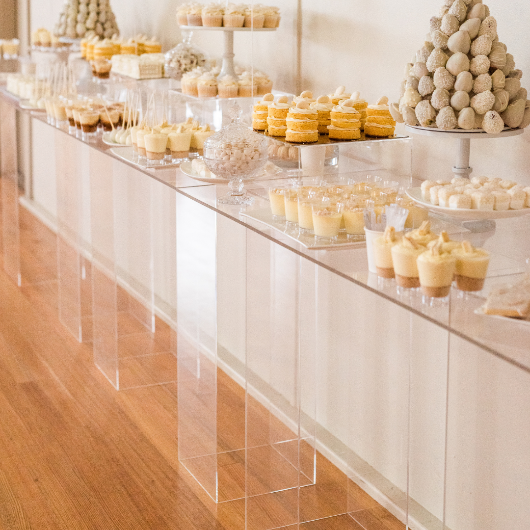 Clear Acrylic Display Table – LuxeHireCo