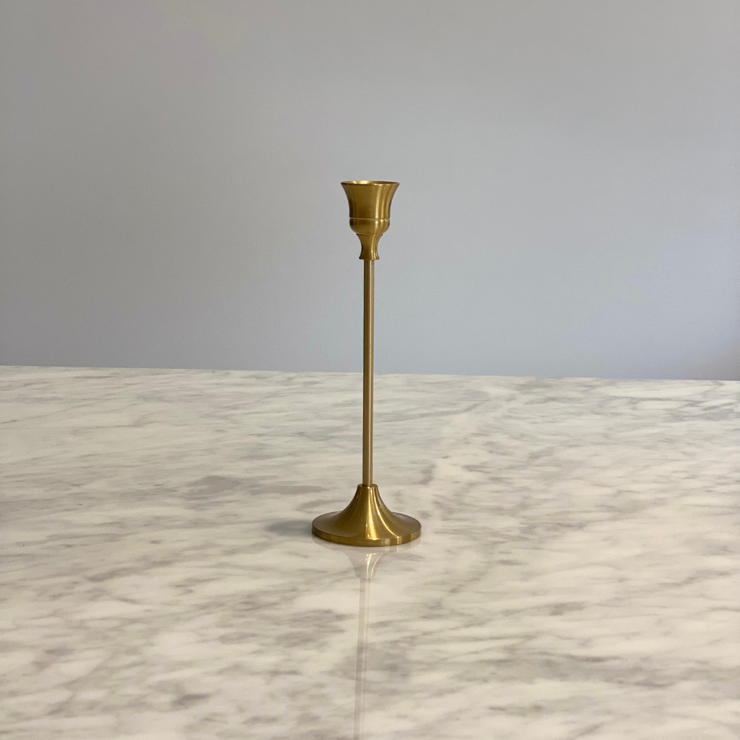 Gold Metal Candlestick holders - Medium (21cm)