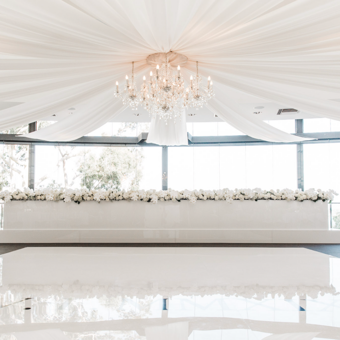 White Gloss Wooden Dance Floor - Individual piece hire