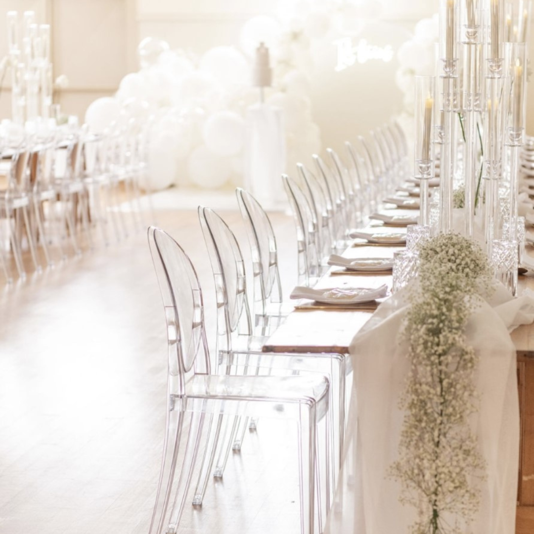 Clear online wedding chairs