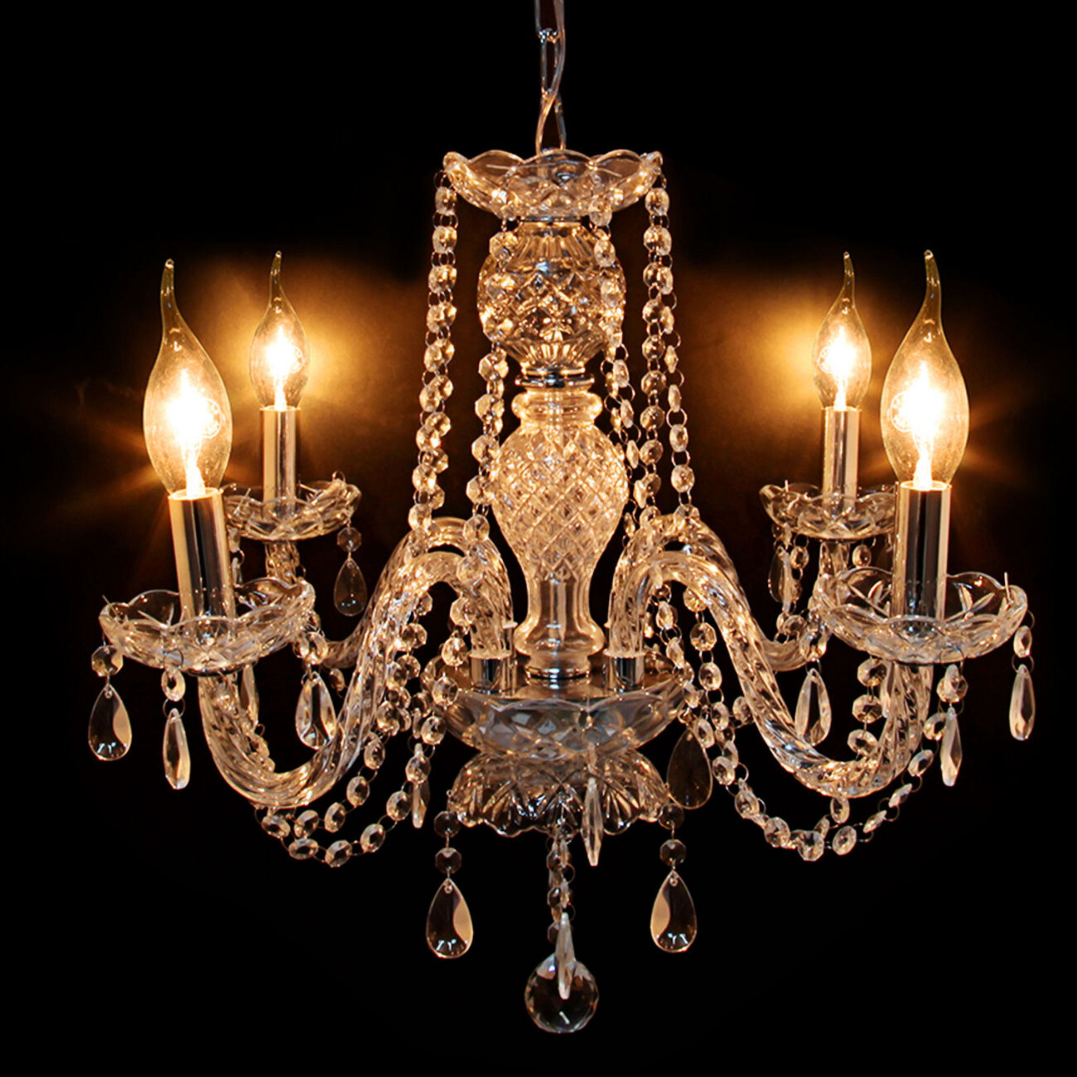 Elegant Modern 4 Lights Crystal Chandelier Ceiling Light Fixture